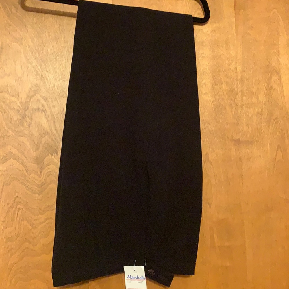 Black straight leg slacks